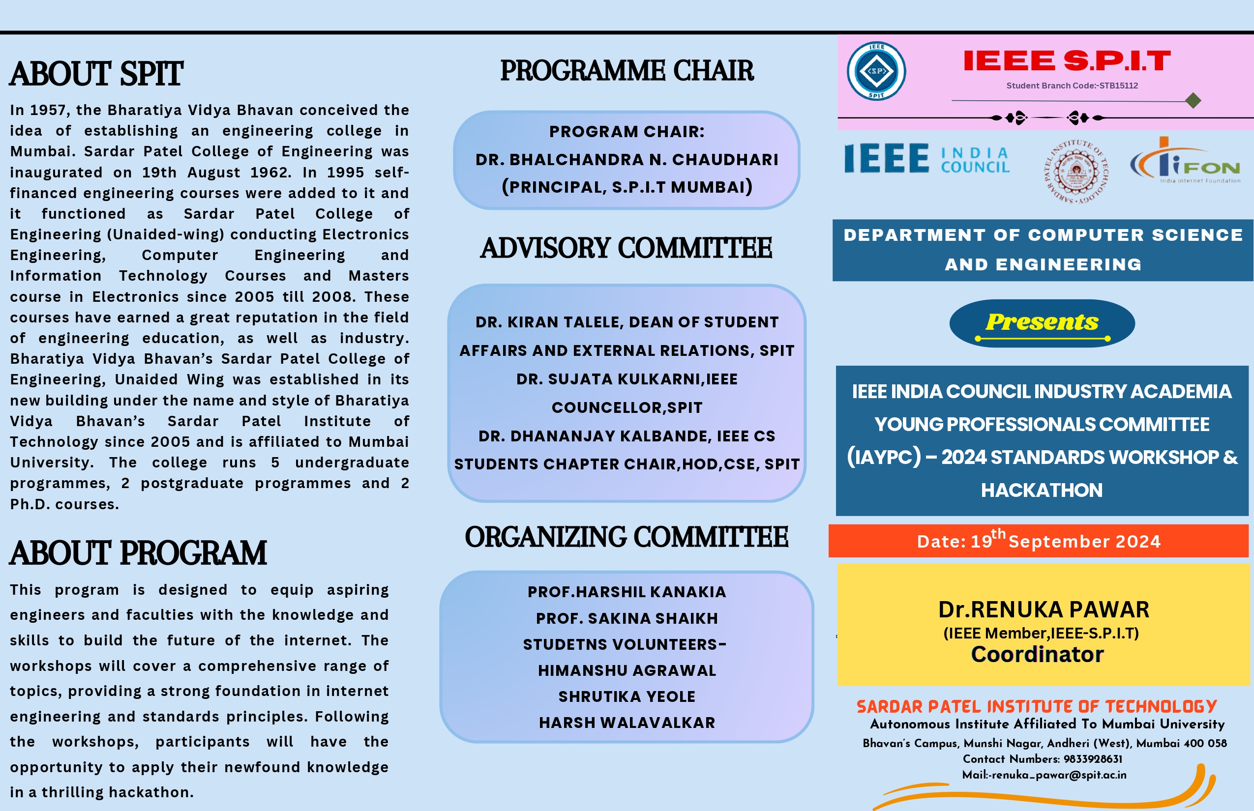 IEEE India Council Industry Academia Young Professionals Committee (IAYPC) workshop followed by hackathon